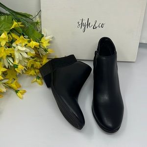 Style & Co Womens Wileyy Ankle Booties BLACK Size 6.0